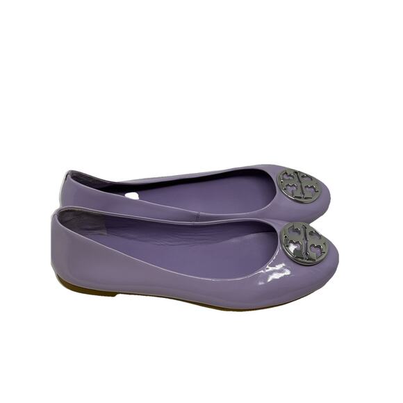 Tory Burch ballet flats lavender silver logo 7.5 - Picture 3 of 7